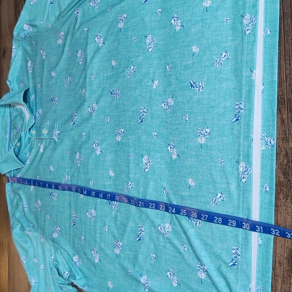 Johnnie-O Jenkins Prep-Formance Printed Golf Polo Size XL In Aqua Blue - Picture 10 of 10